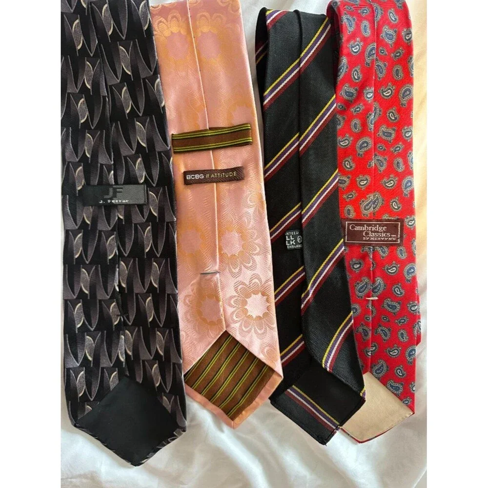 Vintage Silk Ties Lot 4 BCBG Cambridge Classics JF Ferrar British Style England - Picture 5 of 5